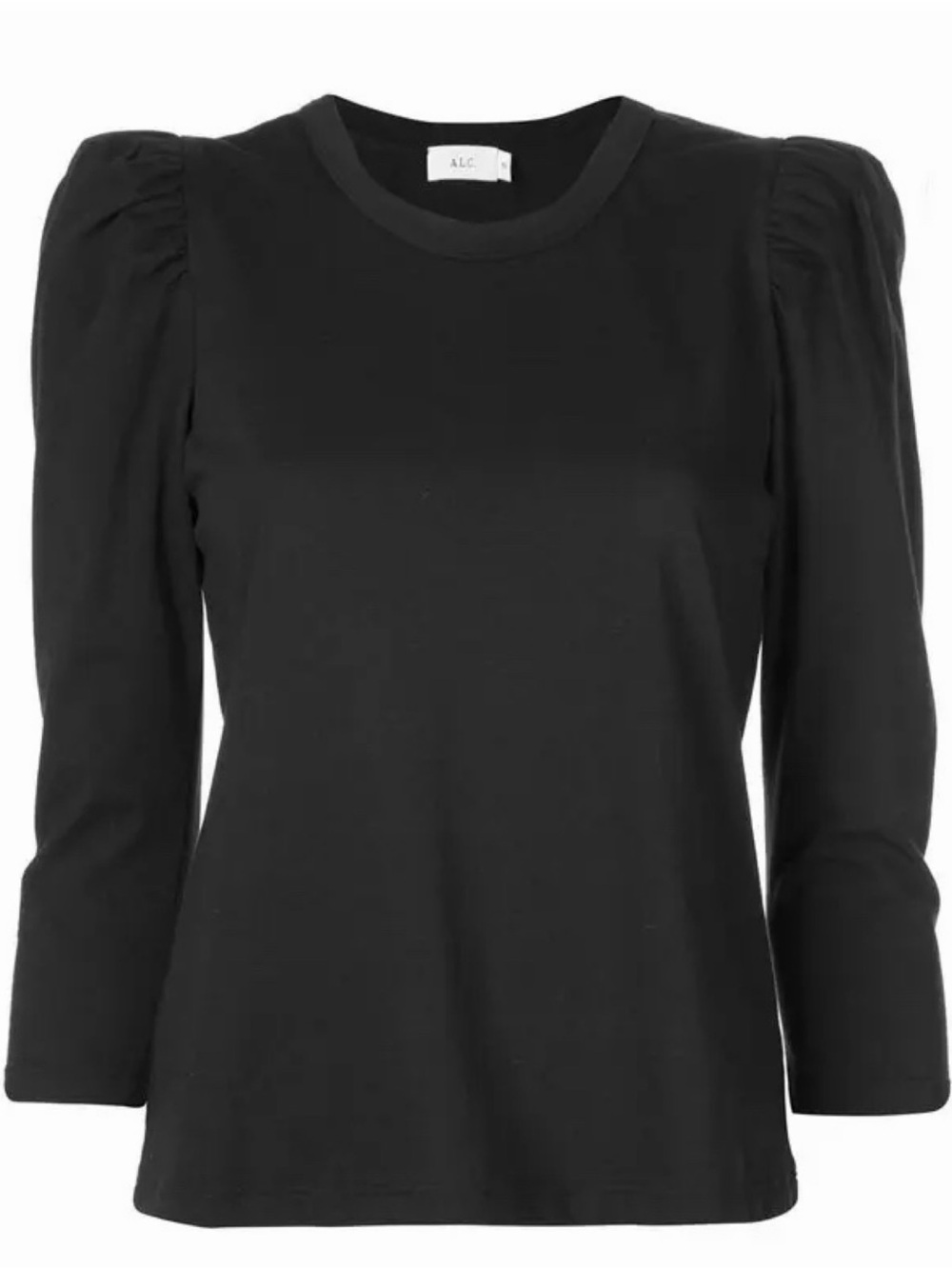 Black ALC puff-sleeve top, size Medium
